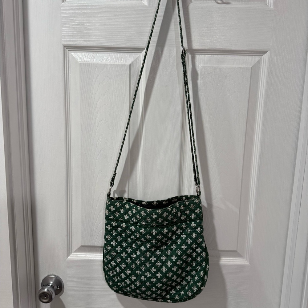 Vera Bradley Michigan state logo Stylish Green Patterned Crossbody Bag - Picture 7 of 10